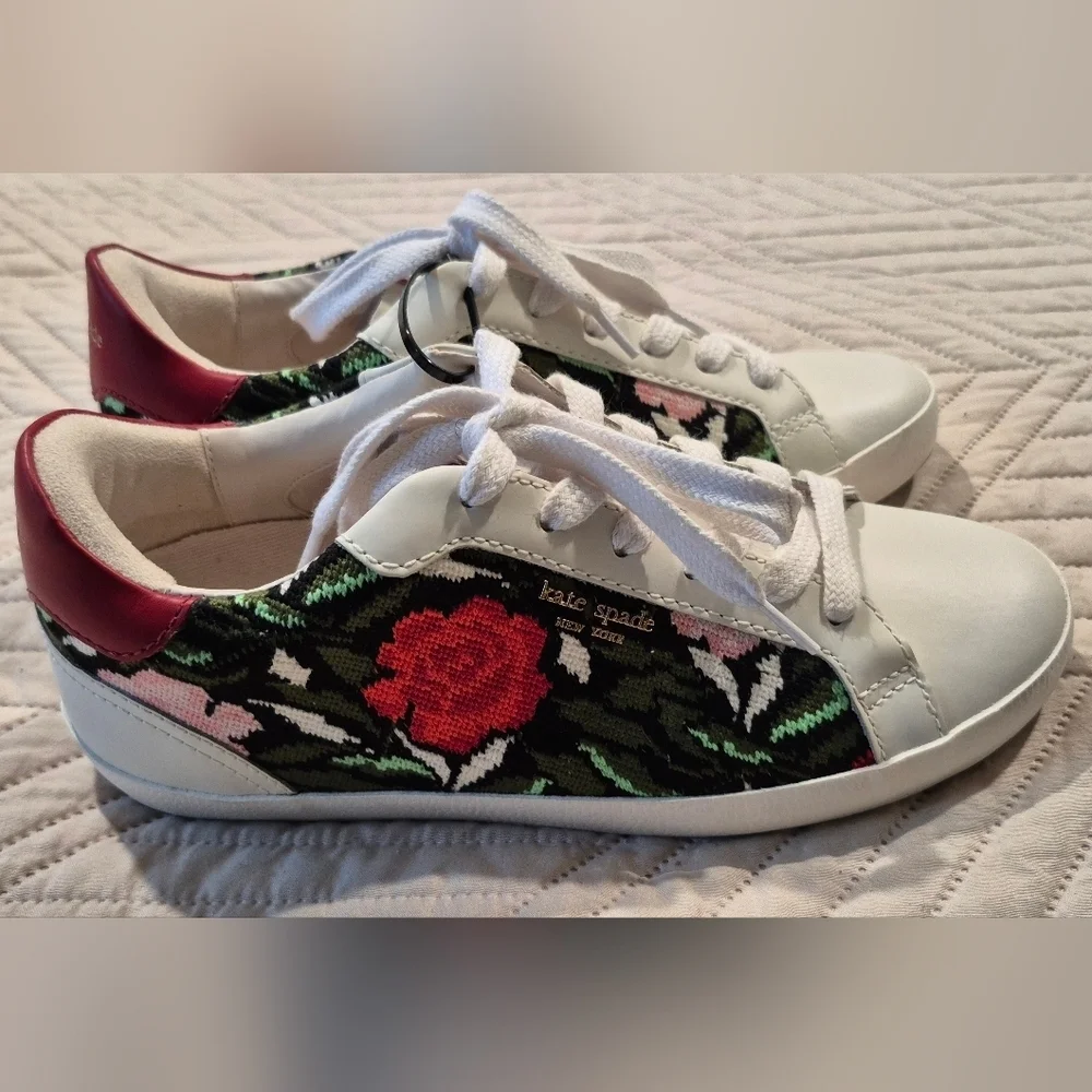 Kate Spade White and Multicolor Sneakers